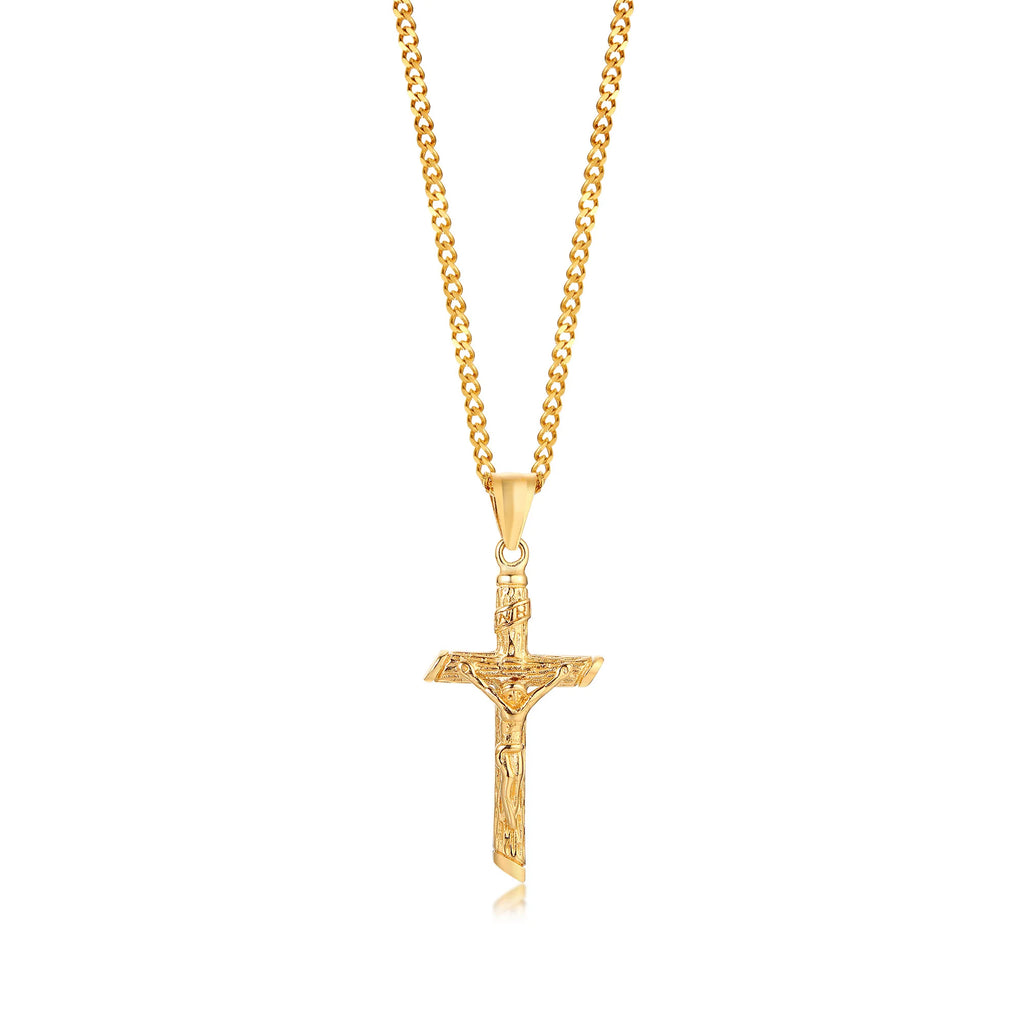 Stainless Steel Cross Necklace Jesus Pendant