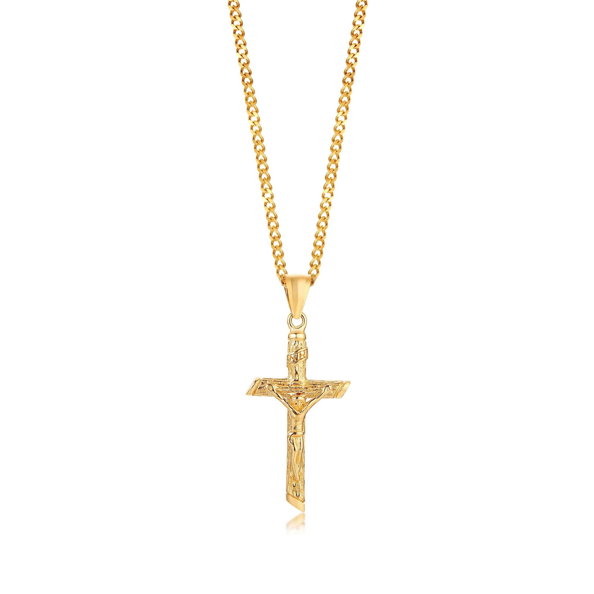 Stainless Steel Cross Necklace Jesus Pendant